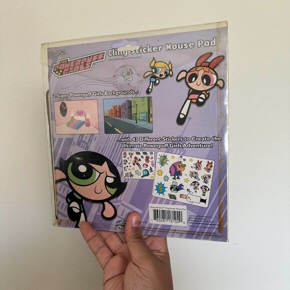 Vintage Cartoon Network Powerpuff Girls Cling Sticker Mouse Pad NEW SEALED - Picture 4 of 4